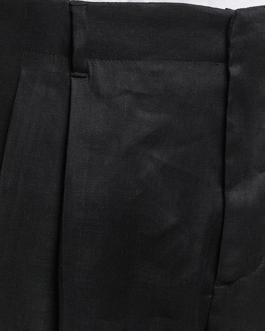 Herren | Hosen | Lardini | Atos Pleated Linen Trousers Black