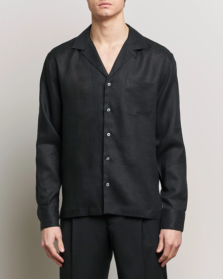 Herren |  | Lardini | Klop Linen Shirt Black