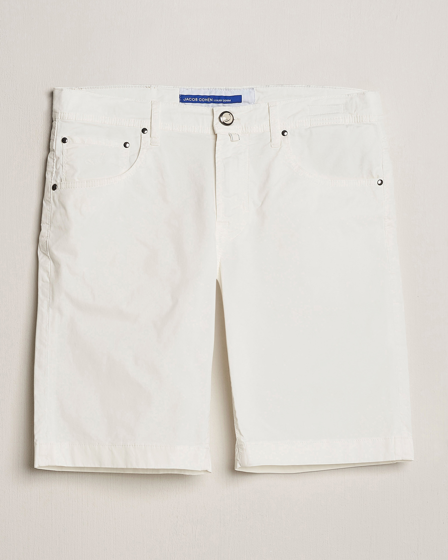 Herren | Shorts | Jacob Cohën | Nicolas Cotton Gabardine Shorts White