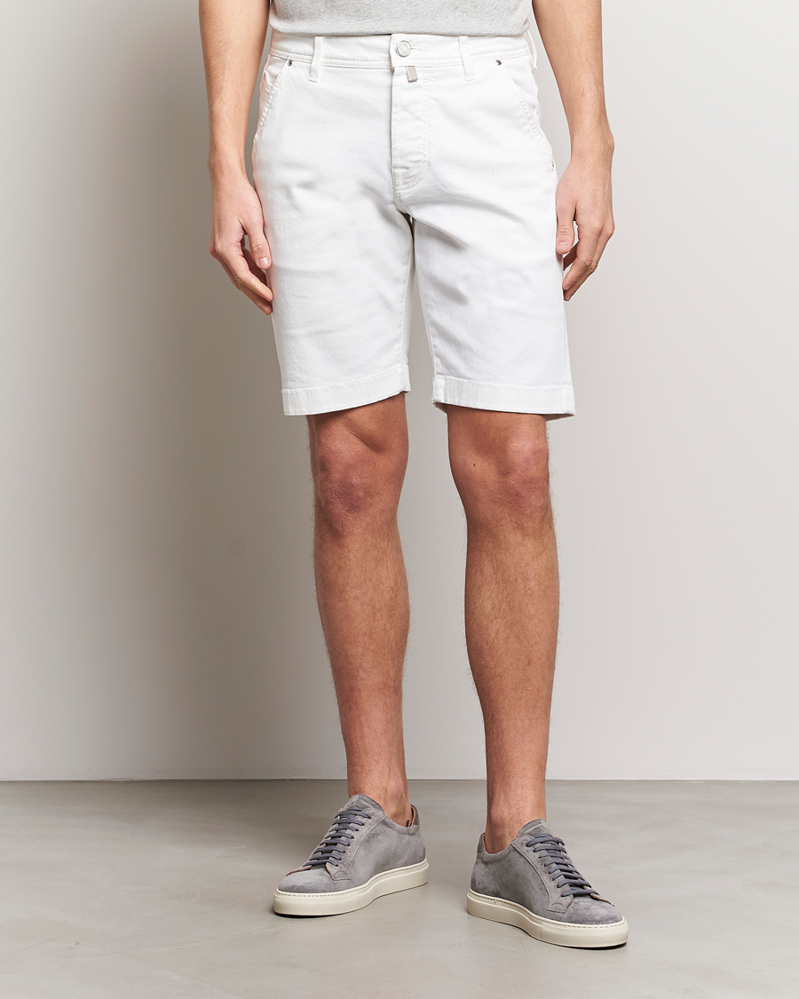 Herren | Jeansshorts | Jacob Cohën | Lou Stretch Denim Shorts White