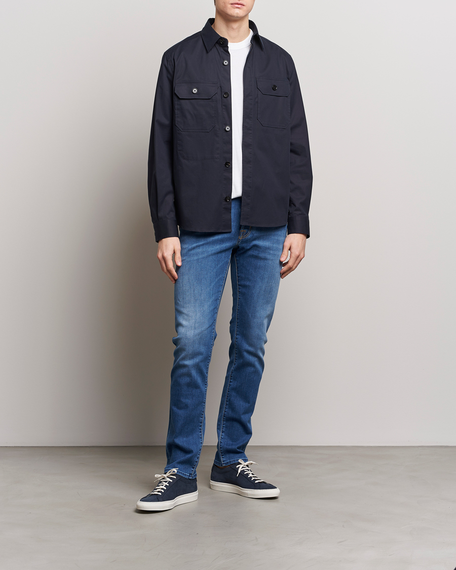 Herren | Jeans | Jacob Cohën | Nick Slim Fit Stretch Jeans Mid Blue