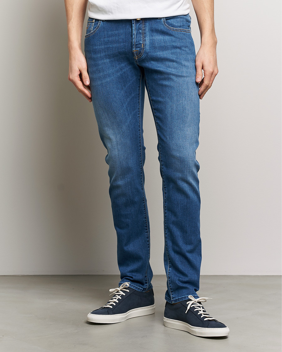 Herren | Slim fit | Jacob Cohën | Nick Slim Fit Stretch Jeans Mid Blue