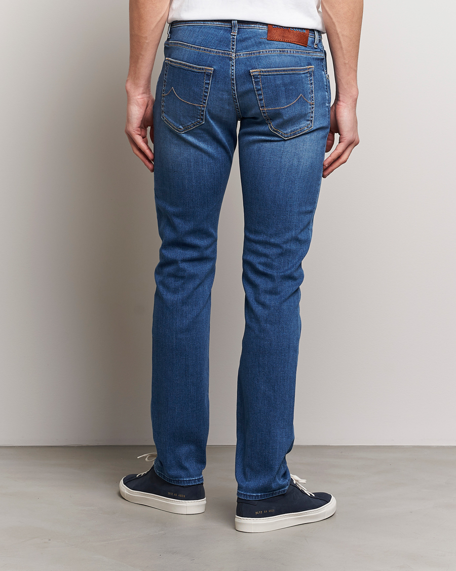 Herren | Jeans | Jacob Cohën | Nick Slim Fit Stretch Jeans Mid Blue