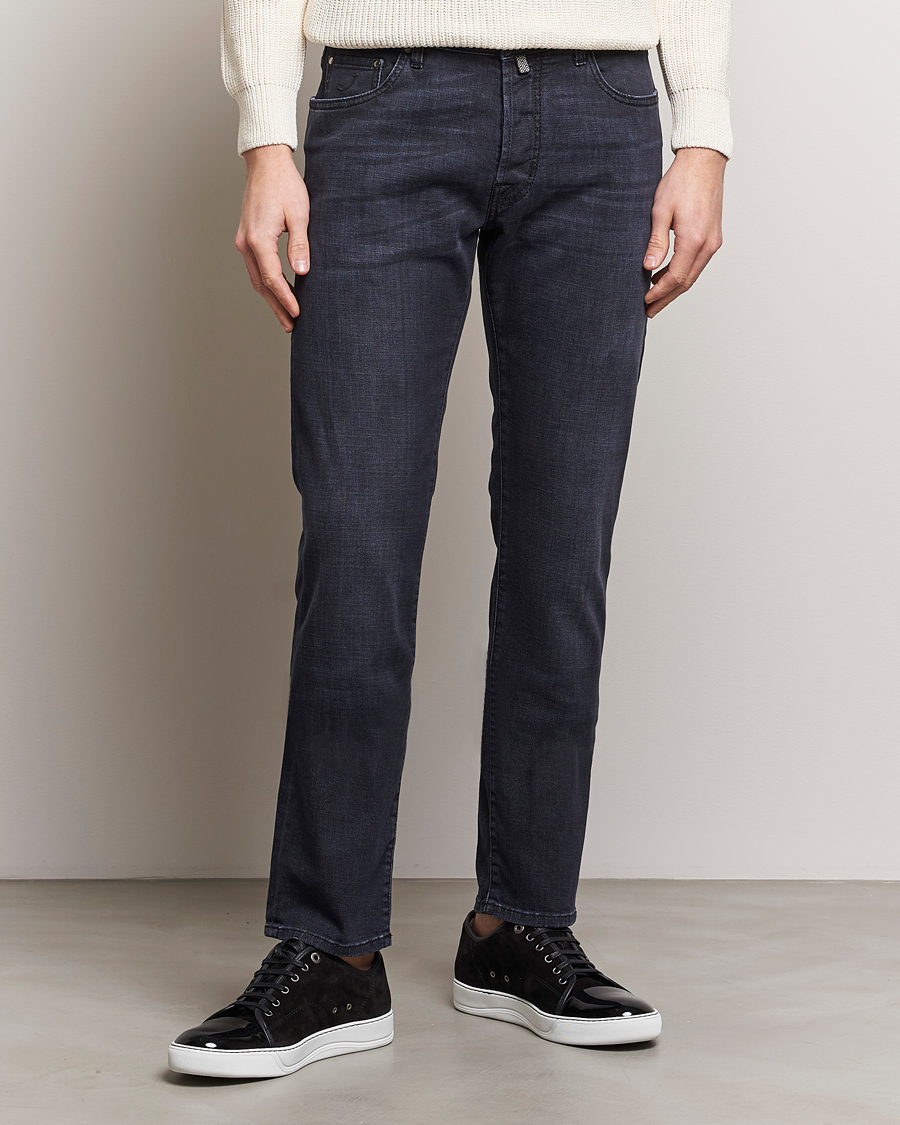 Herren | Graue Jeans | Jacob Cohën | Bard Slim Fit Stretch Jeans Grey Black