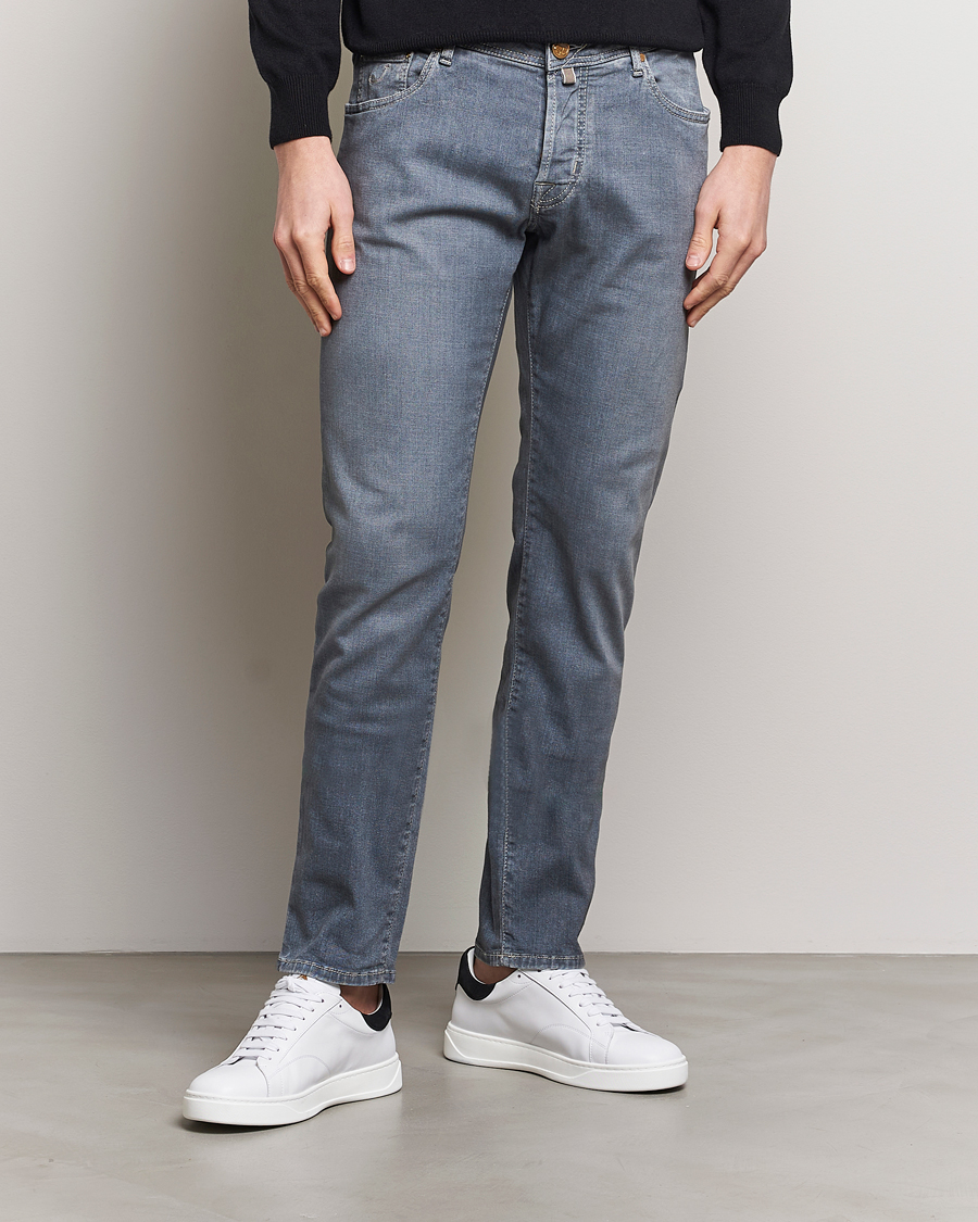 Herren | Jacob Cohën | Jacob Cohën | Nick Naples Super Slim Stretch Jeans Light Grey