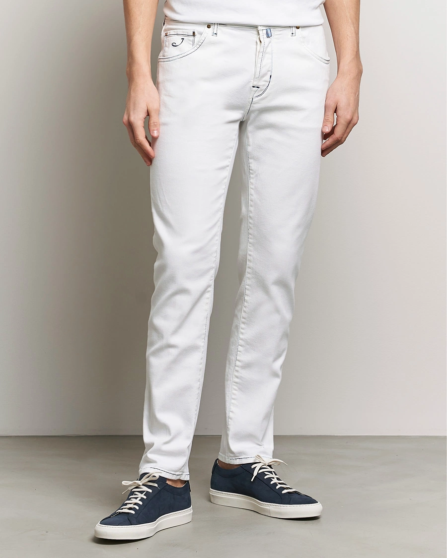 Herren | Italian Department | Jacob Cohën | Scott Portofino Slim Fit Stretch Jeans White