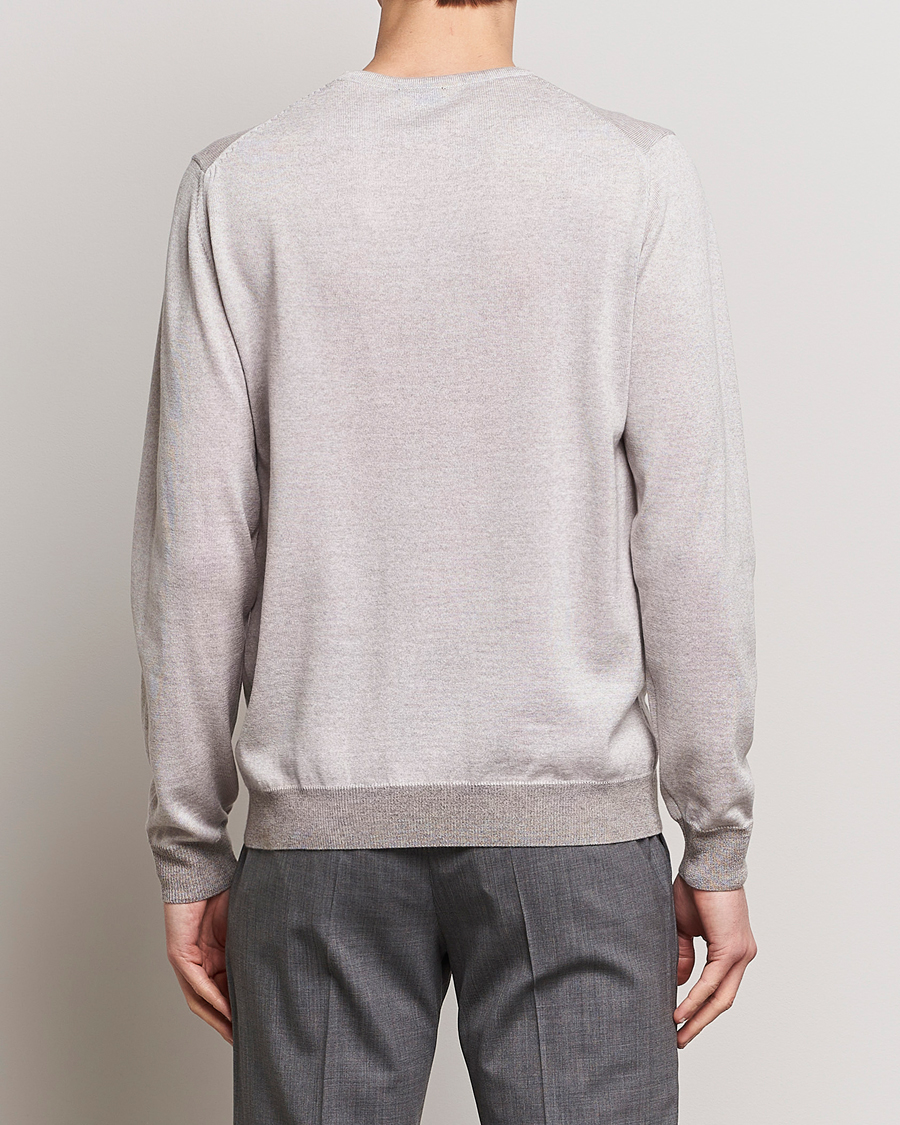 Herren | Pullover | Stenströms | Merino Contrast Crew Neck Beige