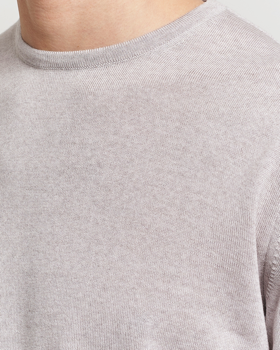 Herren | Pullover | Stenströms | Merino Contrast Crew Neck Beige