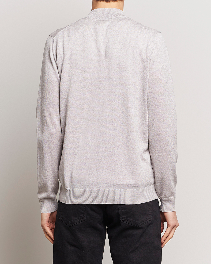 Herren | Pullover | Stenströms | Merino Wool Full Zip Beige