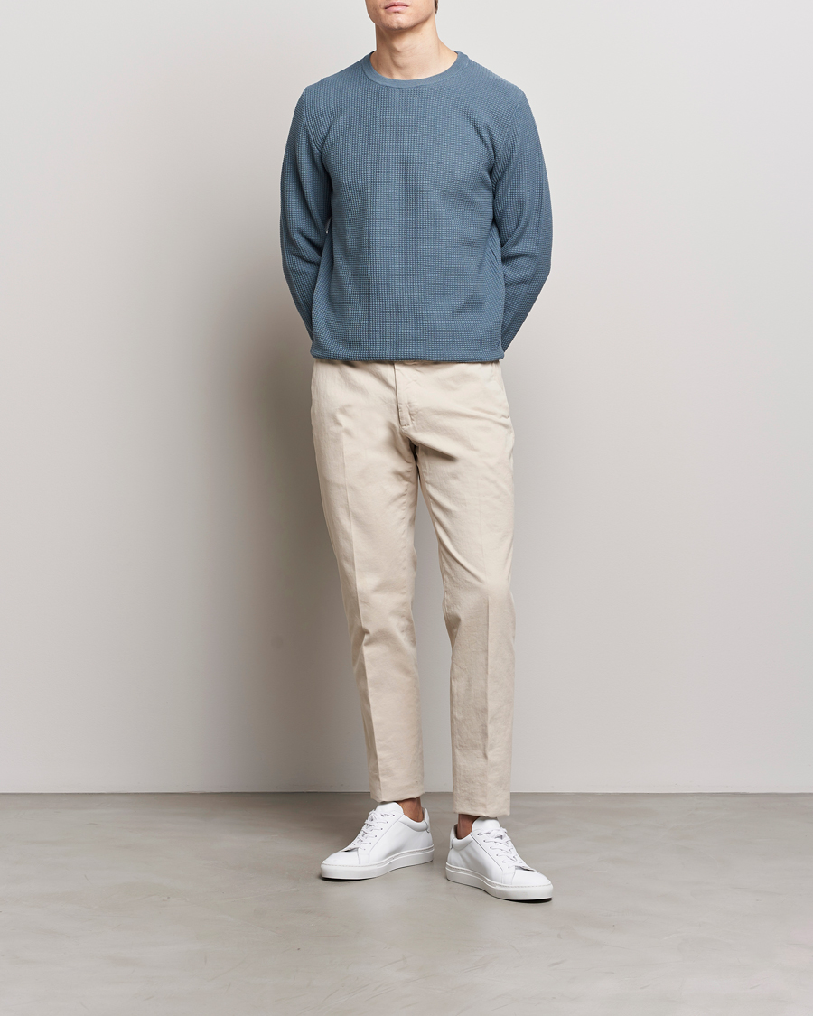 Herren | Pullover | Stenströms | Organic Cotton Crew Neck Mid Blue