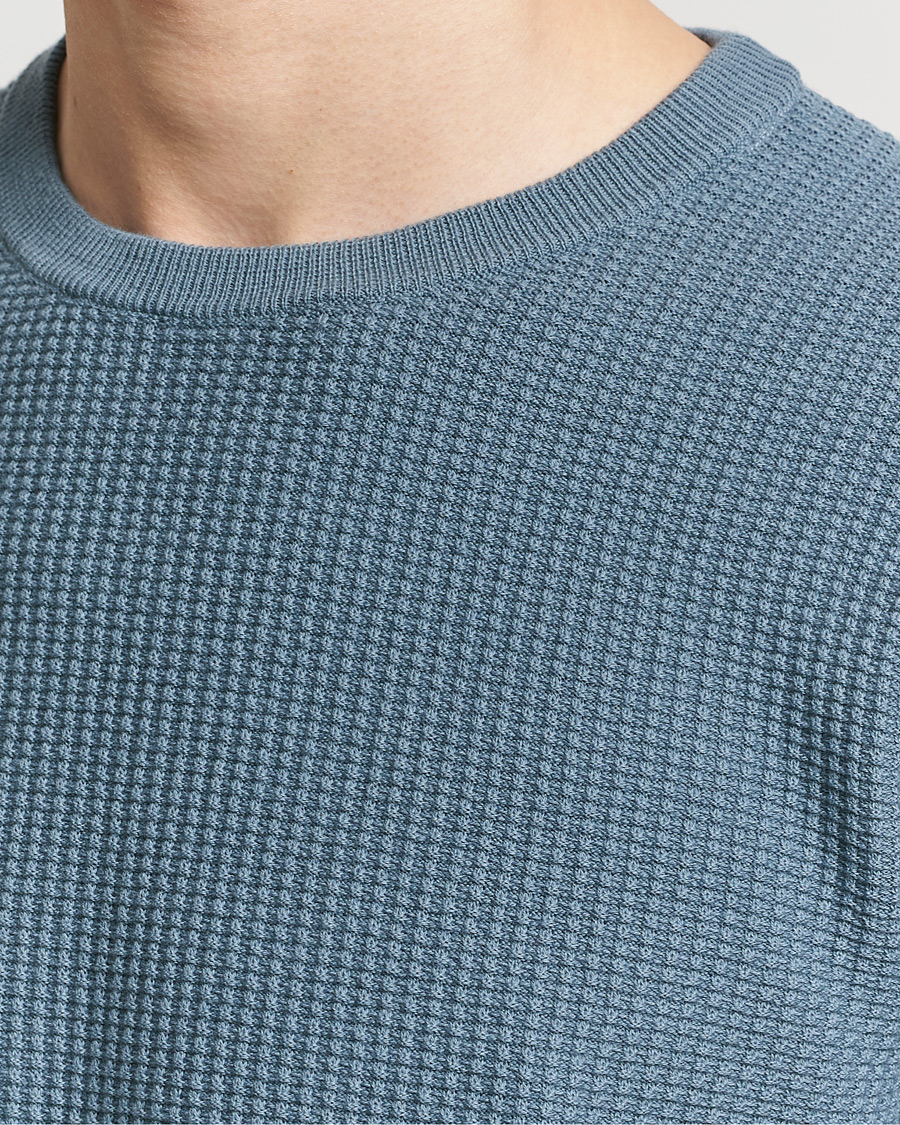 Herren | Pullover | Stenströms | Organic Cotton Crew Neck Mid Blue
