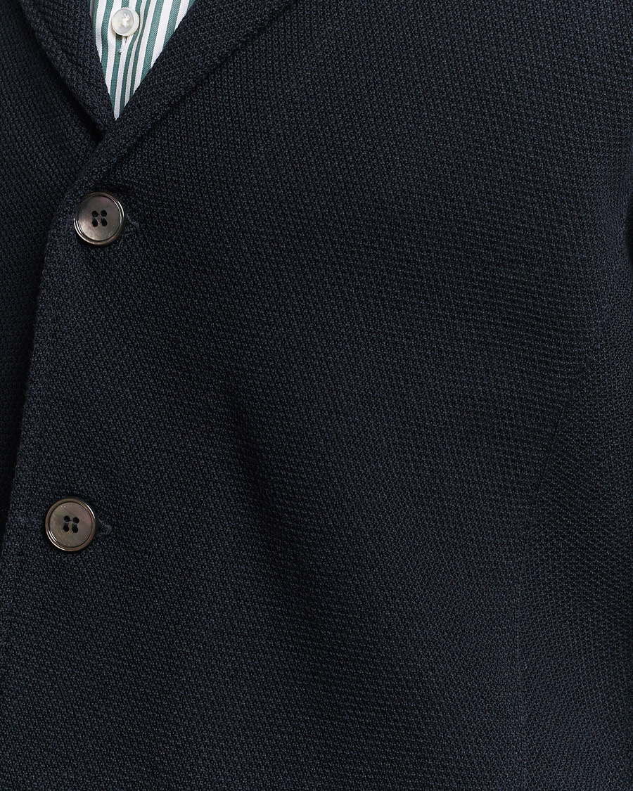 Herren | Sakkos | Stenströms | Merino Wool Texture Knitted Blazer Navy