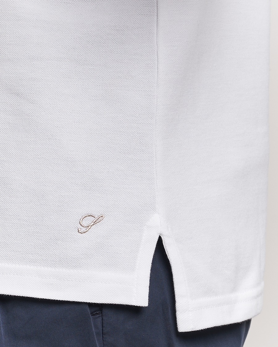 Herren | Poloshirts | Stenströms | Organic Cotton Piquet Polo Shirt White