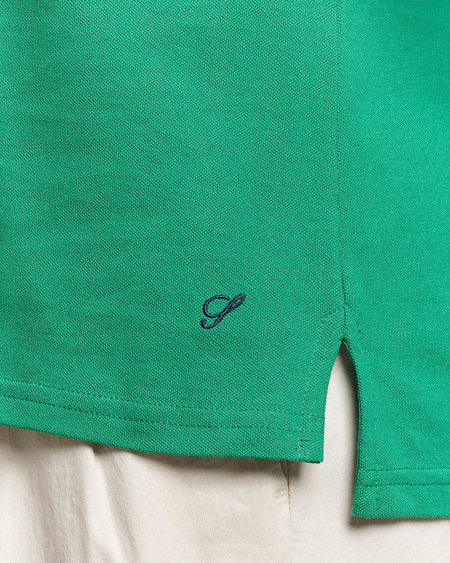 Herren | Poloshirts | Stenströms | Organic Cotton Piquet Polo Shirt Green