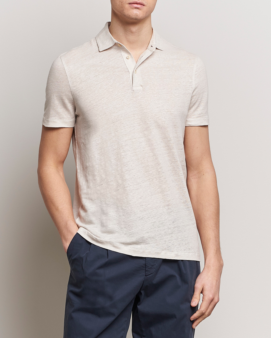Herr | Kläder | Stenströms | Linen Polo Shirt Beige