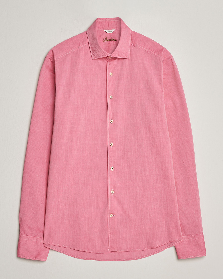 Herren | Hemden | Stenströms | Slimline Washed Summer Poplin Shirt Rasperry
