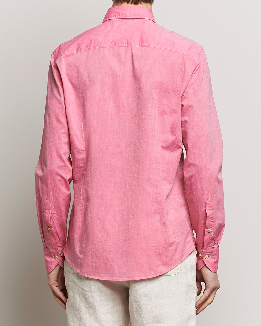 Herren | Hemden | Stenströms | Slimline Washed Summer Poplin Shirt Rasperry