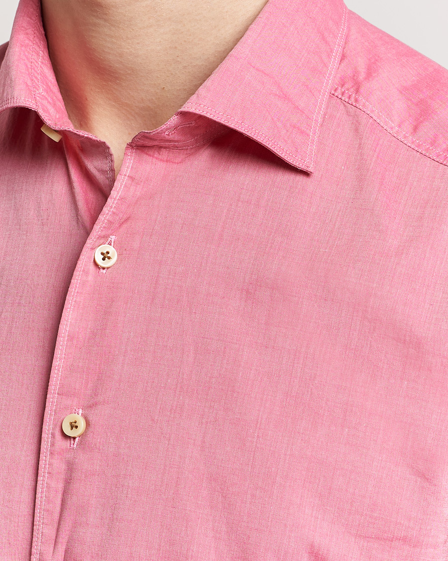 Herren | Hemden | Stenströms | Slimline Washed Summer Poplin Shirt Rasperry