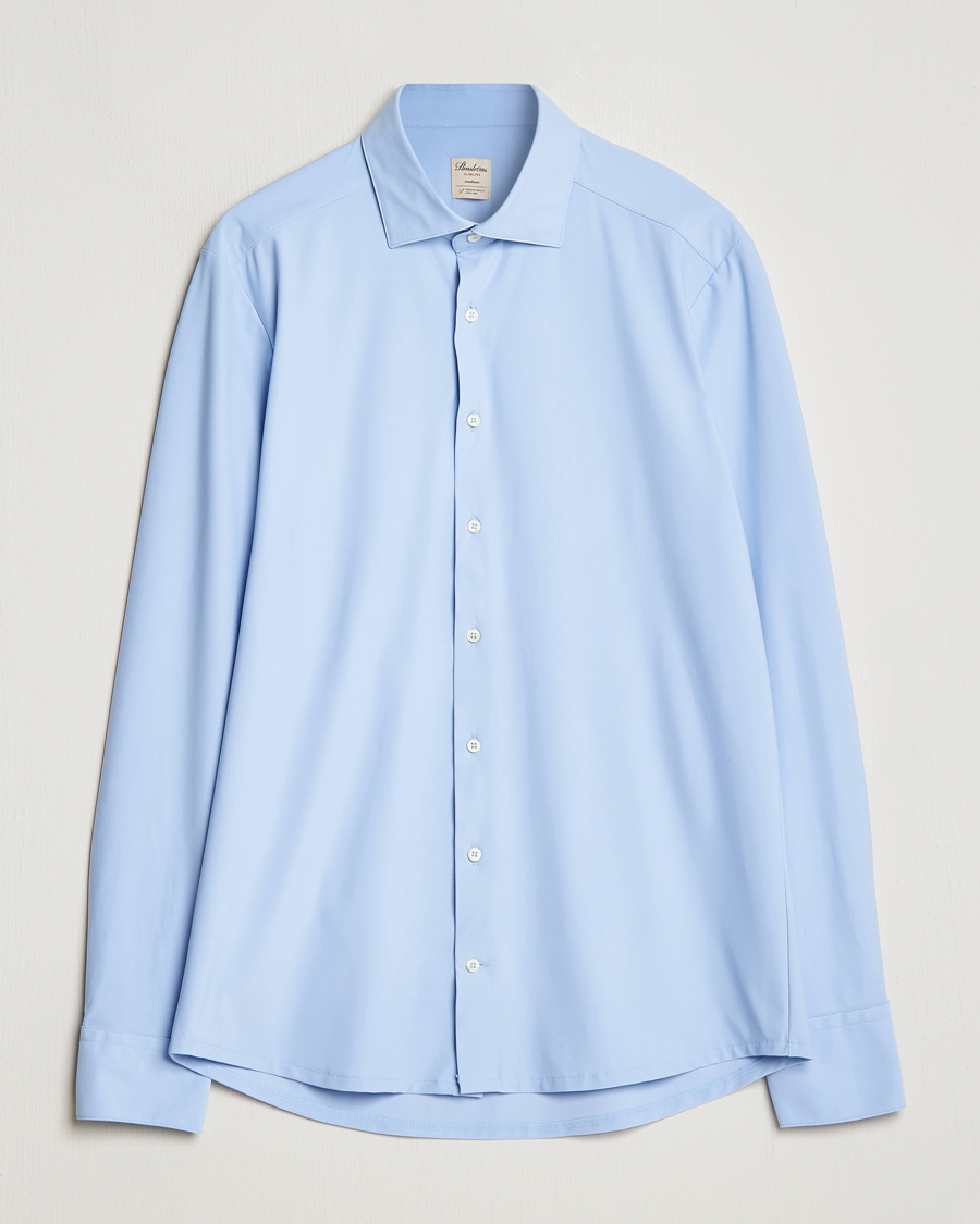 Herren | Hemden | Stenströms | Slimline Cut Away 4-Way Stretch Shirt Light Blue