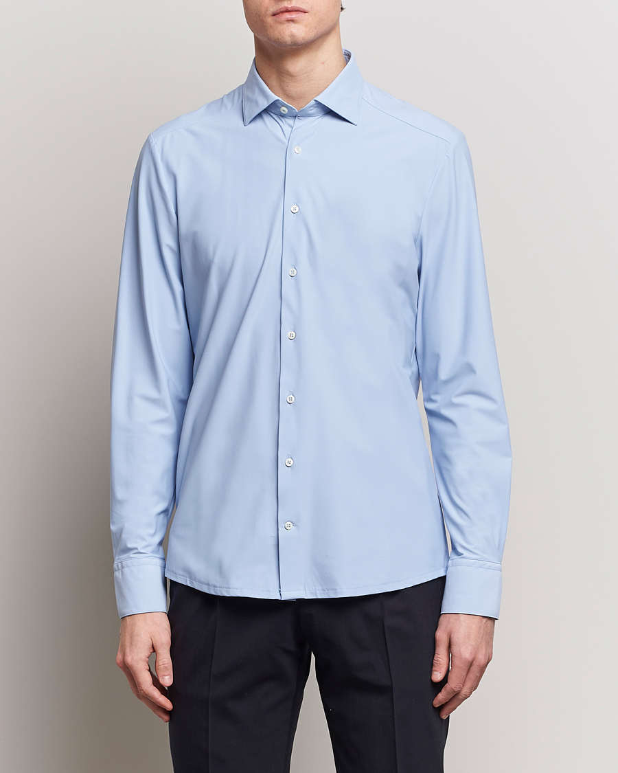 Herren |  | Stenströms | Slimline Cut Away 4-Way Stretch Shirt Light Blue