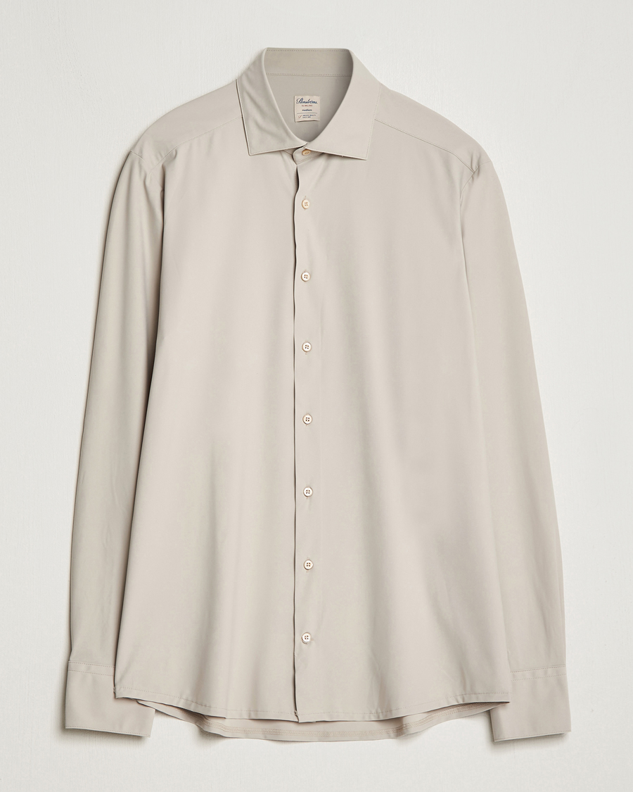 Herren | Hemden | Stenströms | Slimline Cut Away 4-Way Stretch Shirt Clay