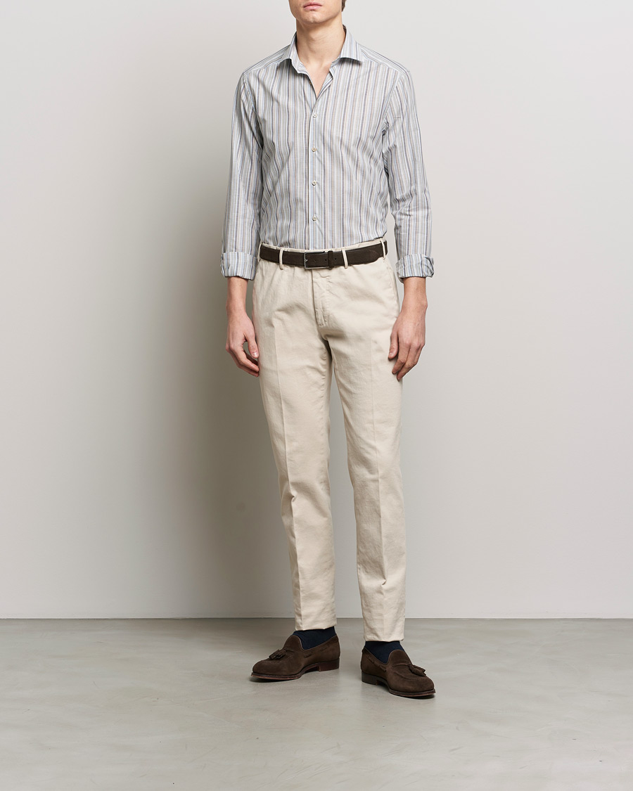 Men |  | Stenströms | Slimline Multi Stripe Cut Away Shirt Multi