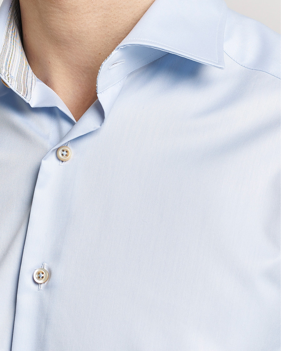 Herren | Hemden | Stenströms | Slimline Multi Stripe Contrast Cut Away Shirt Light Blue