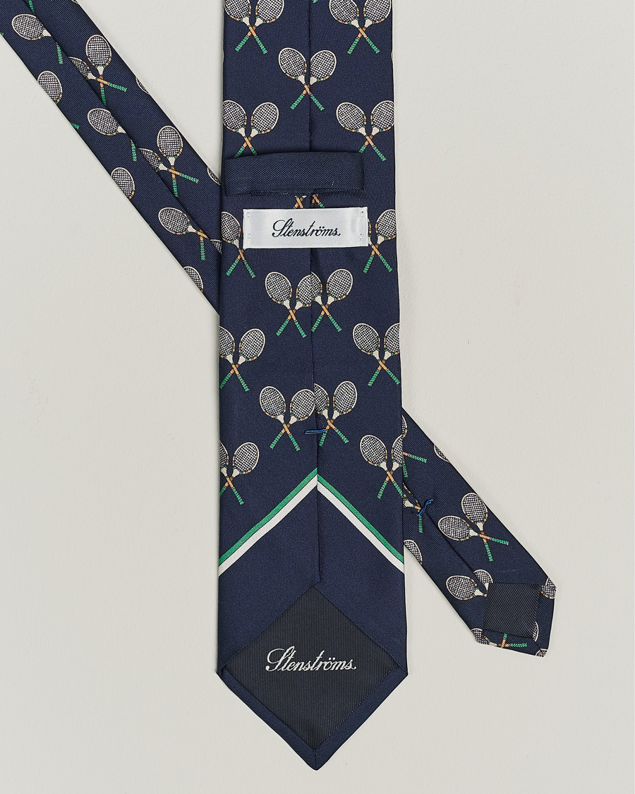 Herren | Treue-Rabatt für Stammkunden | Stenströms | Silk Tennis Tie Navy/Green