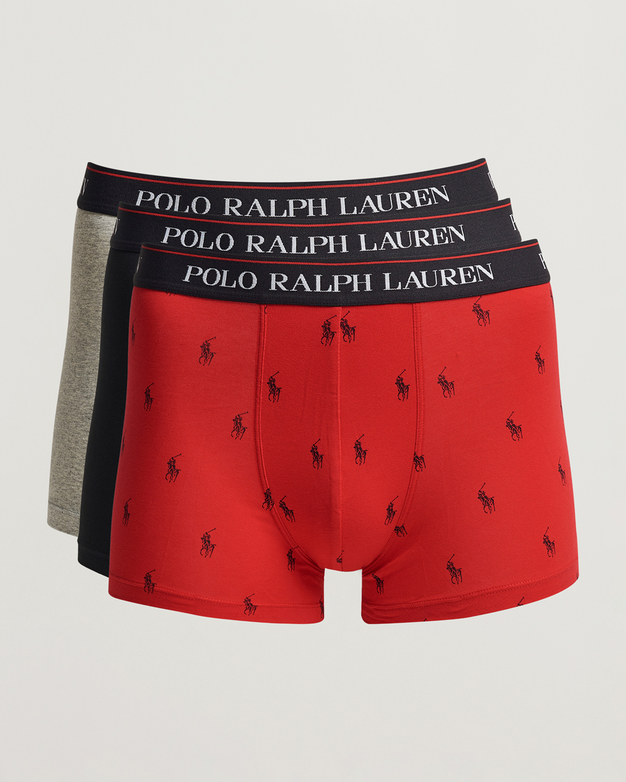 Herren |  | Polo Ralph Lauren | 3-Pack Cotton Stretch Trunk Heather/Red PP/Black