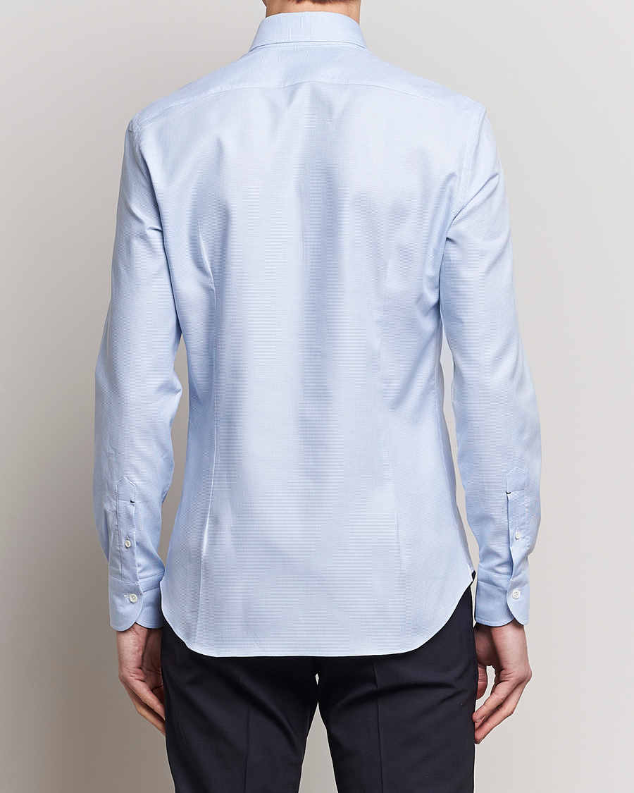 Herren | Hemden | Mazzarelli | Soft Cotton Texture Button Down Shirt Light Blue