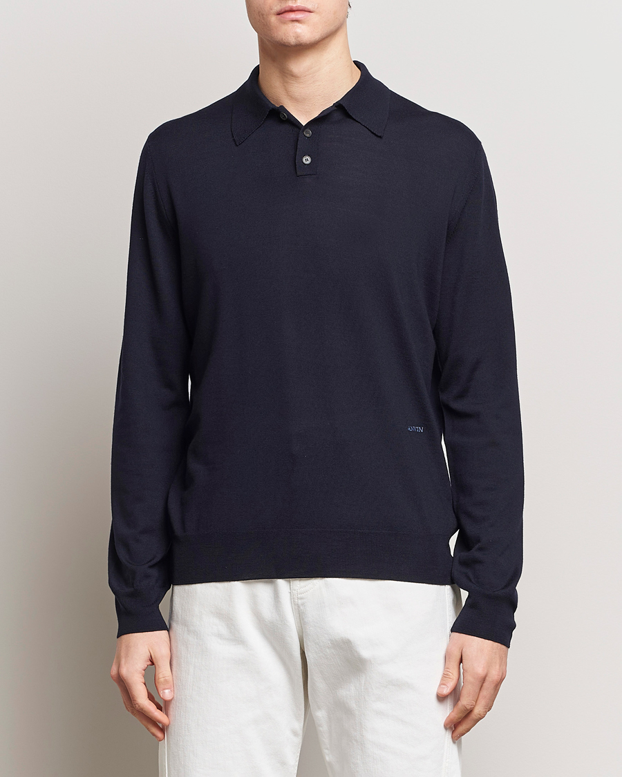 Herren | 20% sale | Lanvin | Merino Wool Knitted Polo Thunder