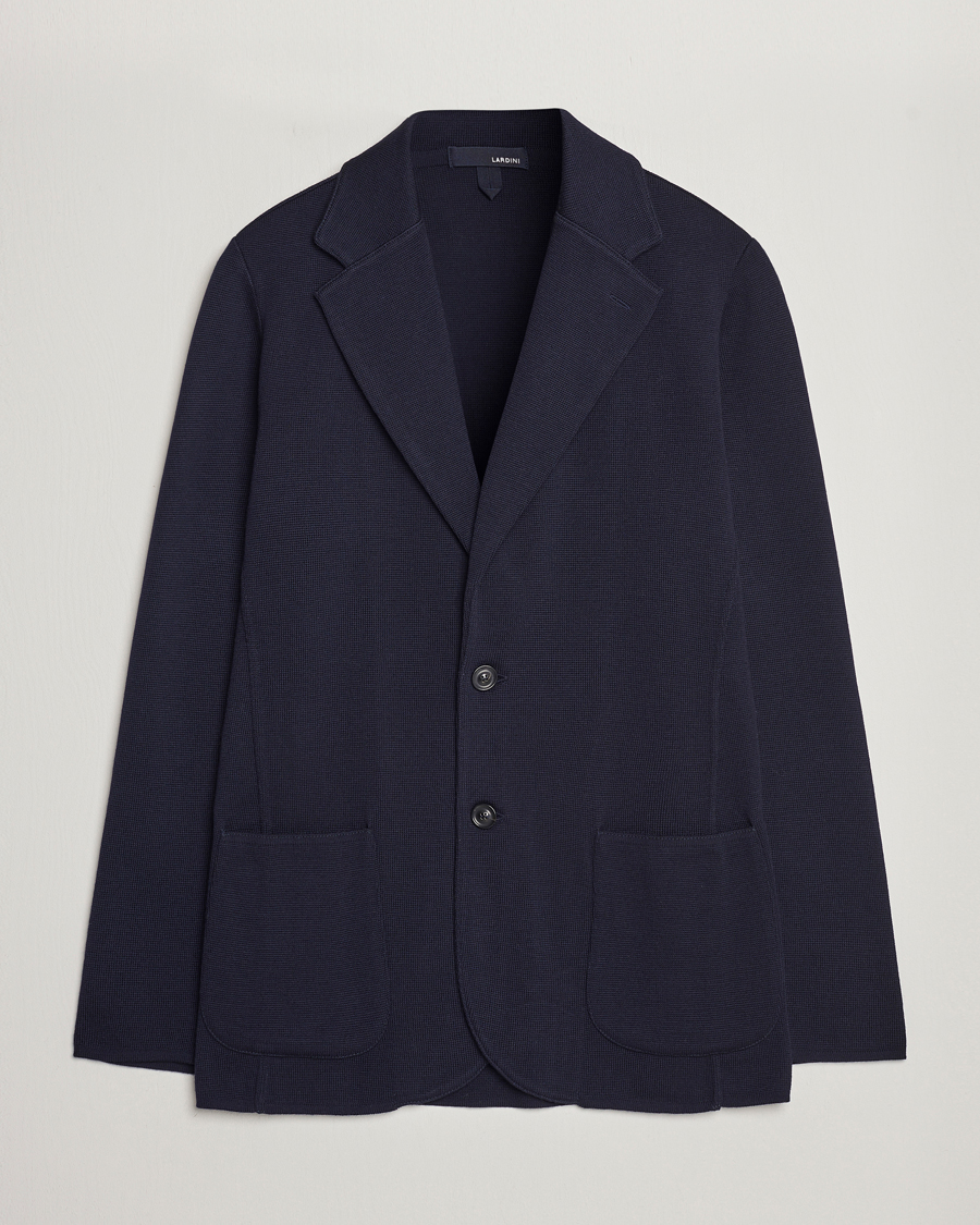 Herren | Sakkos | Lardini | Knitted Wool Blazer Navy