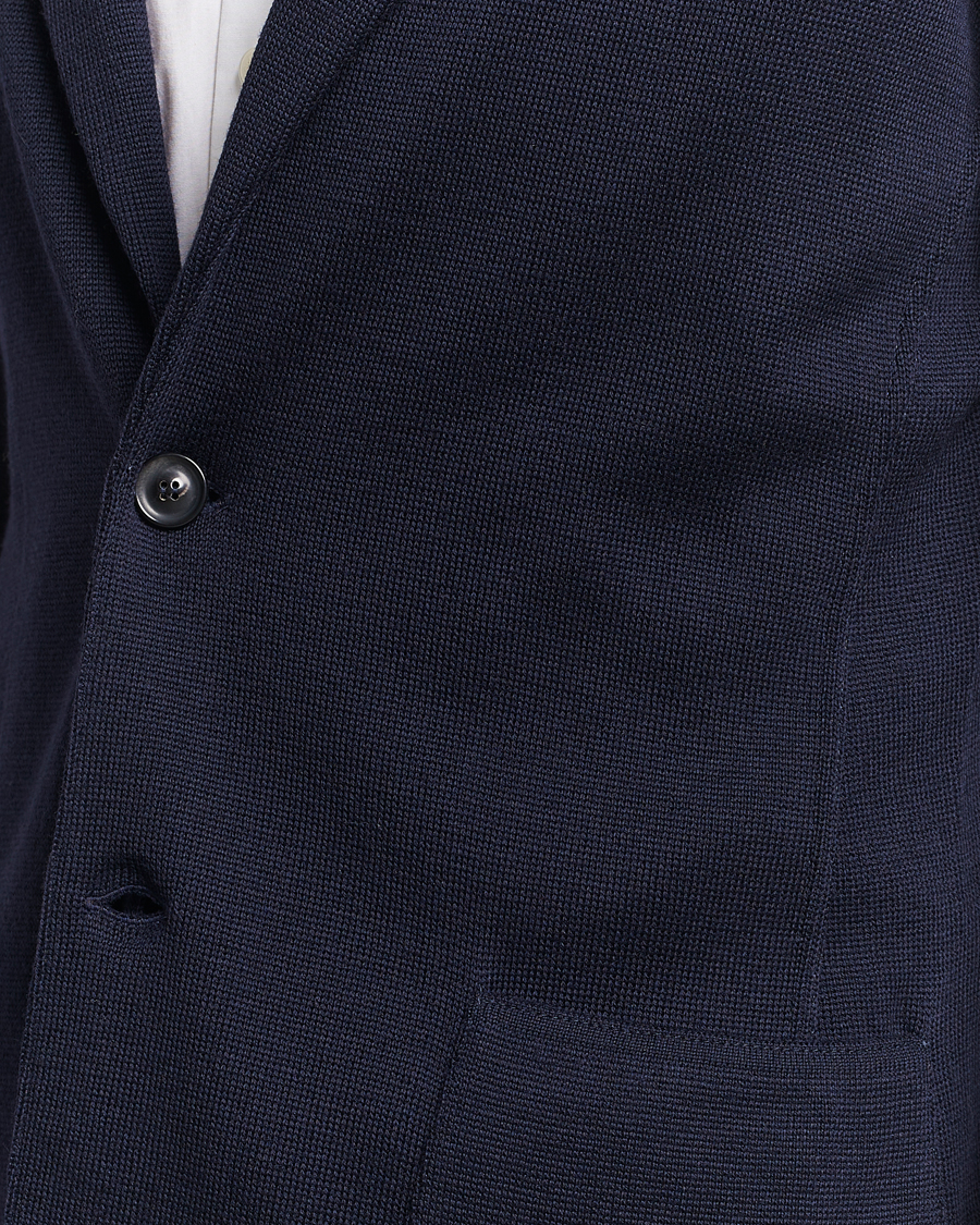 Herren | Sakkos | Lardini | Knitted Wool Blazer Navy