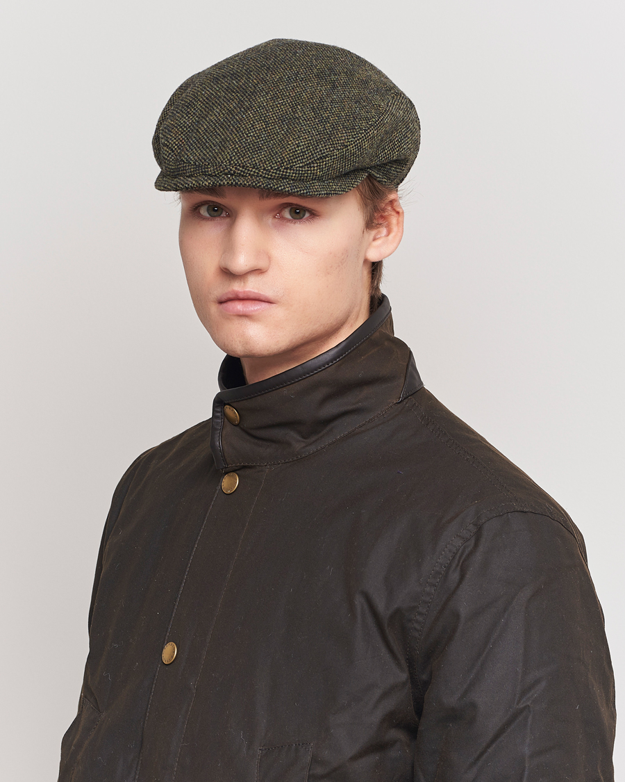 Men | Flat Caps | Wigéns | Ivy Slim Donegal Wool Olive