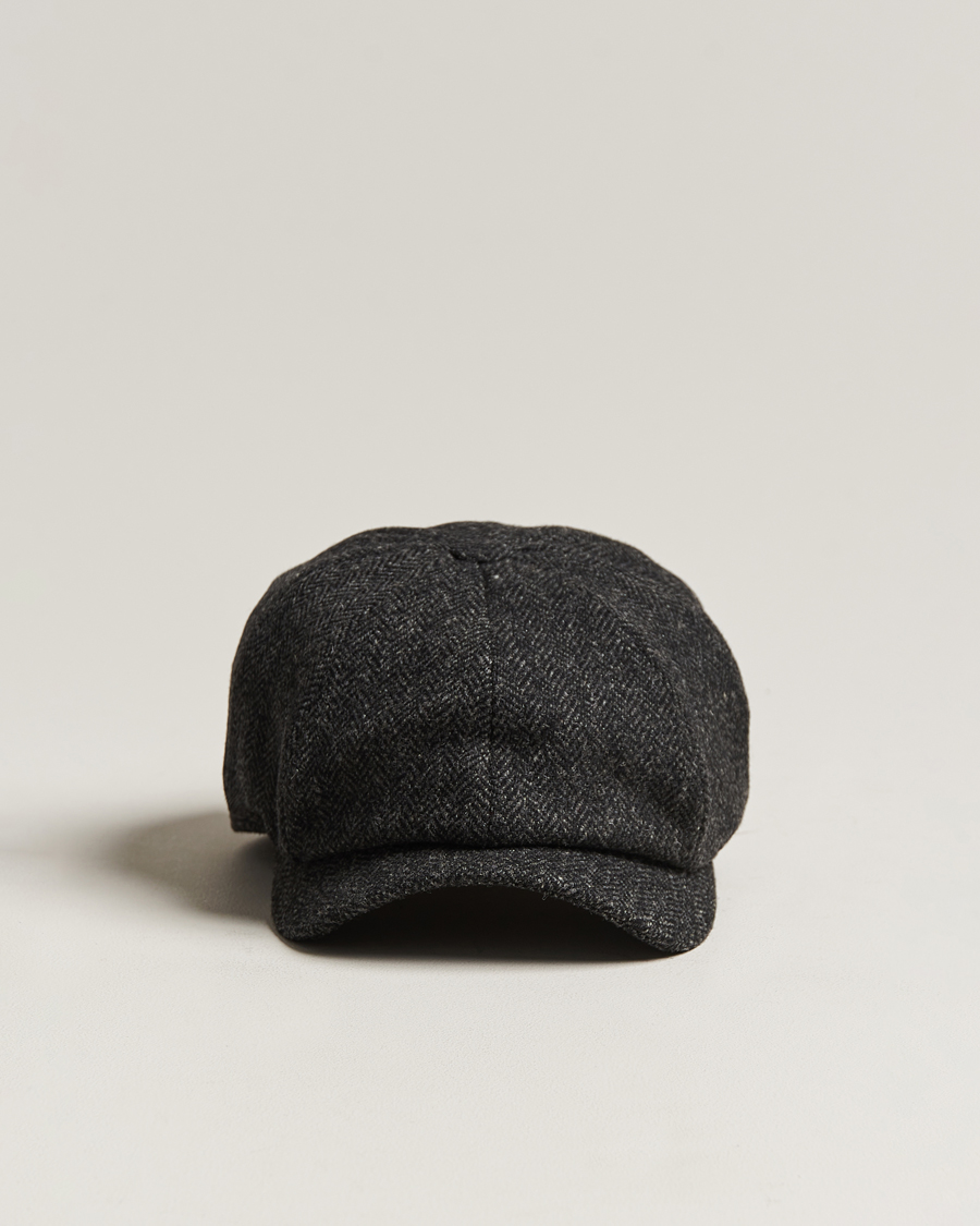 Herren | Hüte & Mützen | Wigéns | Newsboy Classic Shetland Wool Dark Grey