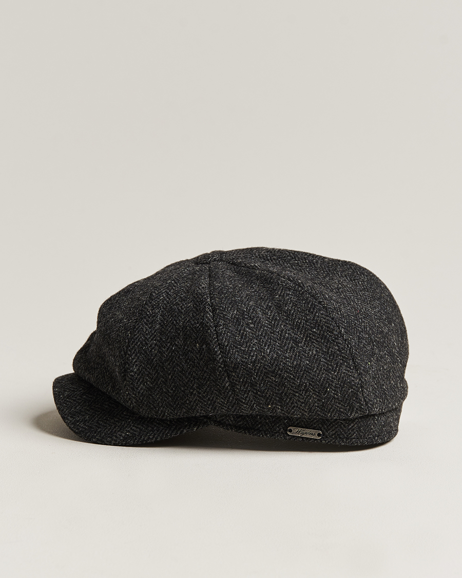 Herren | Hüte & Mützen | Wigéns | Newsboy Classic Shetland Wool Dark Grey