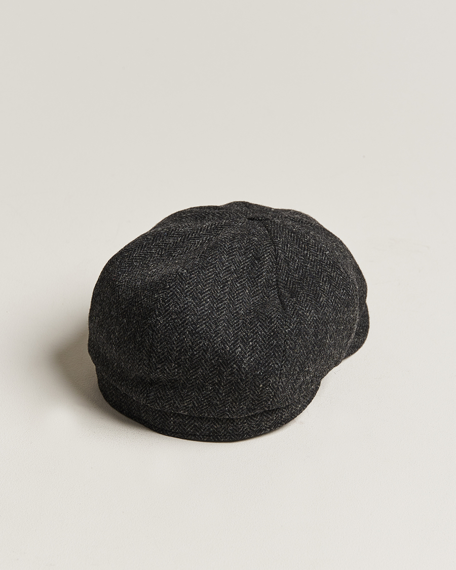 Herren | Hüte & Mützen | Wigéns | Newsboy Classic Shetland Wool Dark Grey