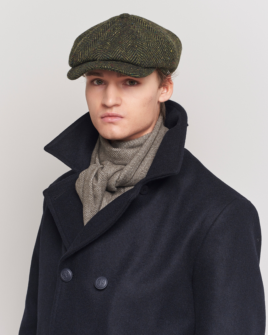 Herren | Accessoires | Wigéns | Newsboy Retro Donegal Wool Dark Green