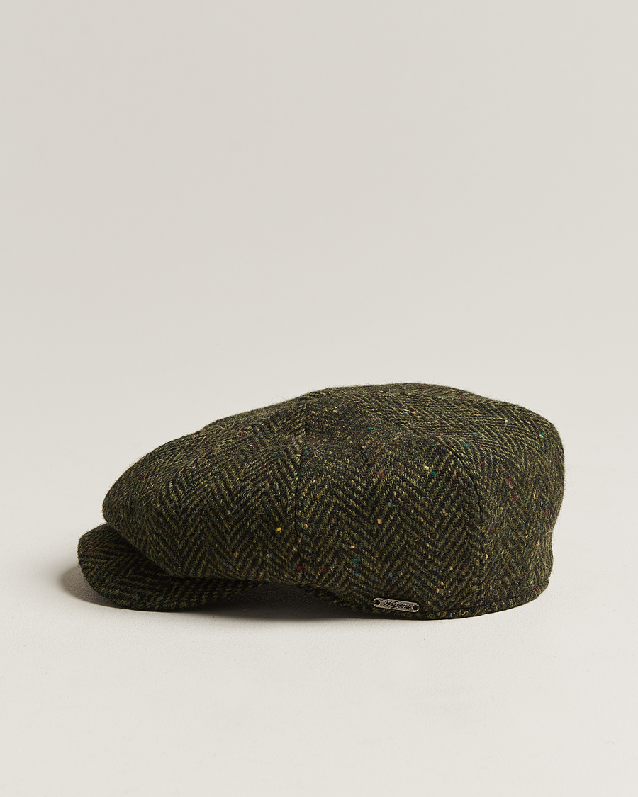 Herren | Hüte & Mützen | Wigéns | Newsboy Retro Donegal Wool Dark Green