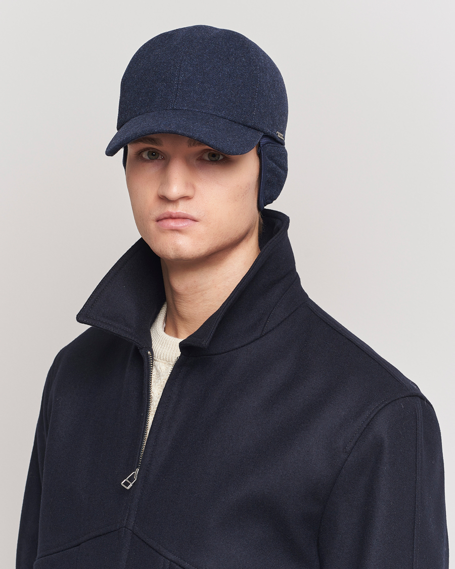 Herren | Wigéns Baseball Classic Melton Wool Blue Melange | Wigéns | Baseball Classic Melton Wool Blue Melange