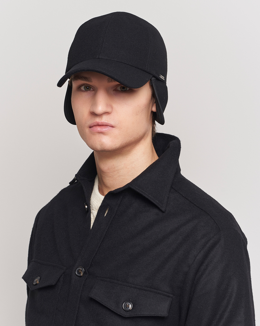 Men | Flat Caps | Wigéns | Baseball Classic Melton Wool Black