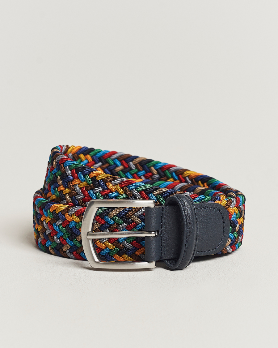 Herren | Gürtel | Anderson's | Stretch Woven 3,5 cm Belt Dark Multi
