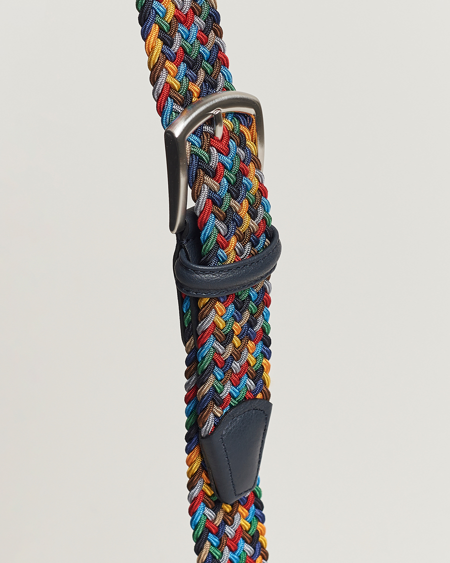 Herren | Gürtel | Anderson's | Stretch Woven 3,5 cm Belt Dark Multi