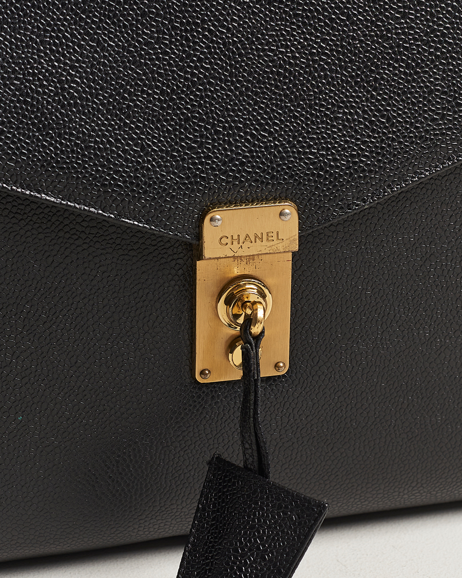 Herren | Chanel Pre-Owned Portfolio Briefcase Leather Black | Chanel Pre-Owned | Portfolio Briefcase Leather Black