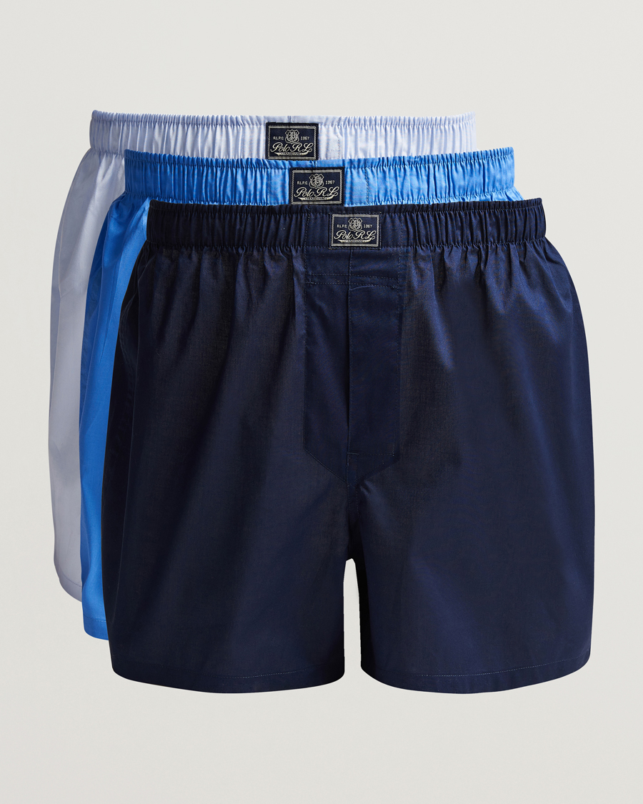 Herren | Unterwäsche | Polo Ralph Lauren | 3-Pack Woven Boxer Blue/Navy/Oxford Blue