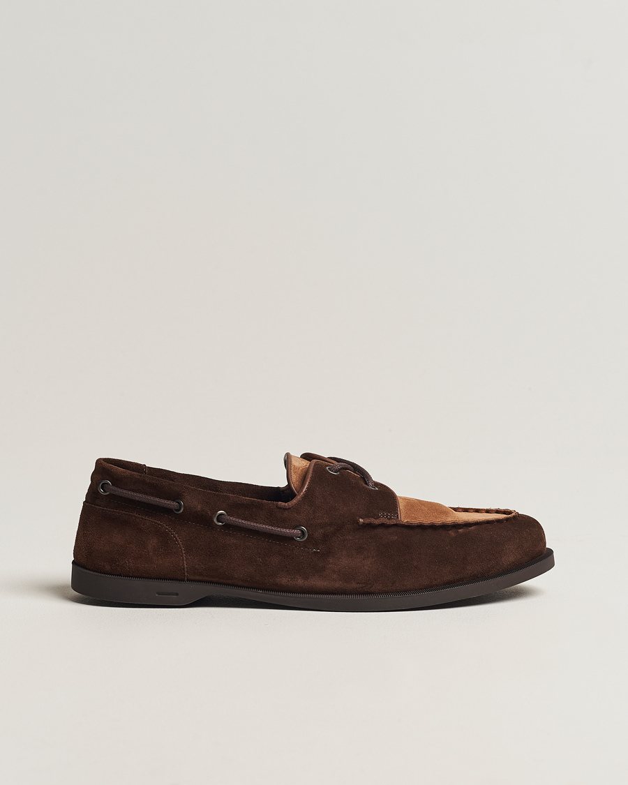 Herren |  | John Lobb | Soil Boat Shoe Dark Brown/Cognac Suede