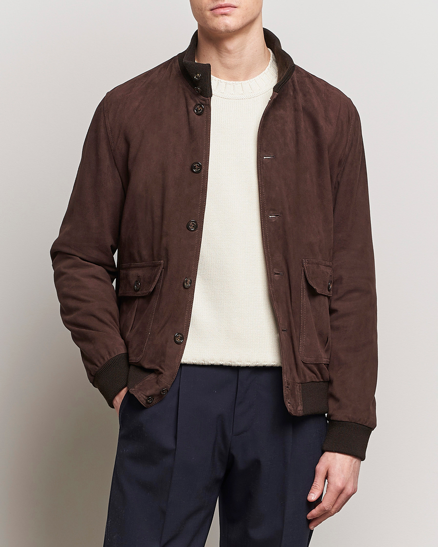 Men |  | Valstar | Valstarino Suede Jacket Dark Brown