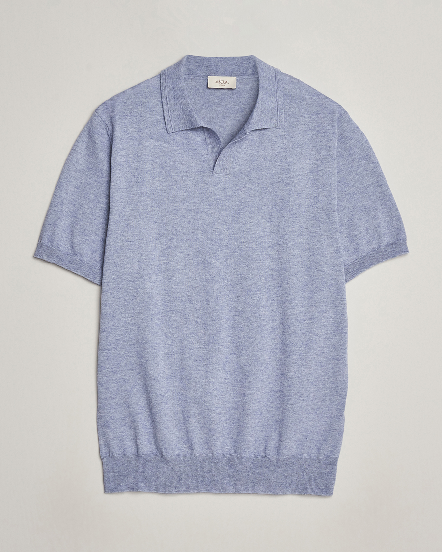 Herren |  | Altea | Cotton/Cashmere Polo Shirt Light Blue