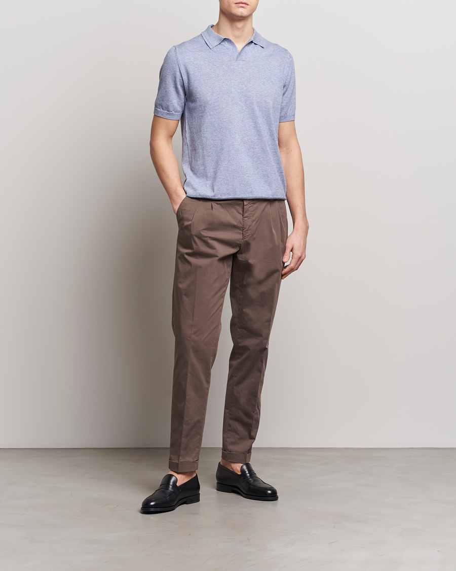 Herren | Poloshirts | Altea | Cotton/Cashmere Polo Shirt Light Blue