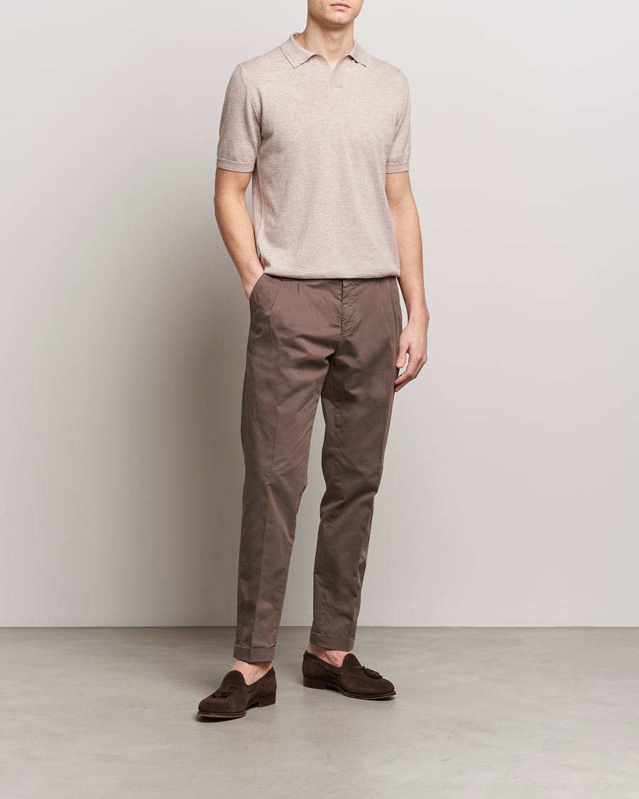 Herren | Poloshirts | Altea | Cotton/Cashmere Polo Shirt Beige
